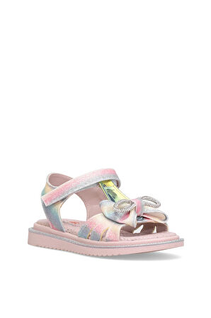 Elit J-F-600-25Y Filet Kız Çocuk Düz Sandalet Gökkuşağı