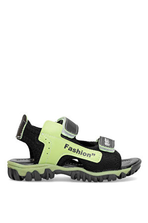 Elit ŞA-P-022-25Y Patik Erkek Çocuk Düz Sandalet Siyah - Yeşil