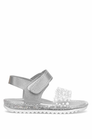 Elit ŞA-B-036-25Y Bebe Kız Çocuk Düz Sandalet Gümüş