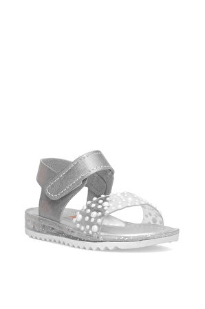 Elit ŞA-B-036-25Y Bebe Kız Çocuk Düz Sandalet Gümüş