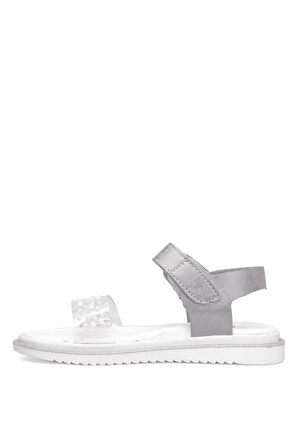 Elit ŞA-F-036-25Y Filet Kız Çocuk Düz Sandalet Gümüş