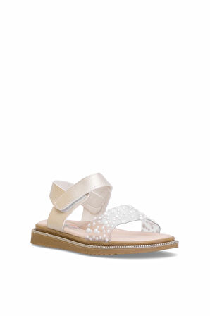 Elit ŞA-F-036-25Y Filet Kız Çocuk Düz Sandalet Sedef