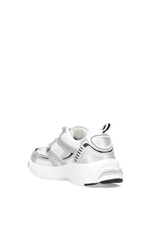 Lumberjack 101939240 5M Pentagon 5FX Kadın Klasik Sneaker Beyaz - Gümüş