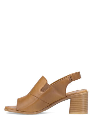 Venüs 24381825Y Kadın Hakiki Deri Topuklu Sandalet Taba