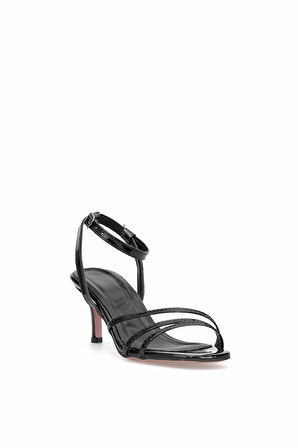 Elit Brk0218 Kadın Hakiki Deri Klasik Topuklu Ayakkabı Siyah