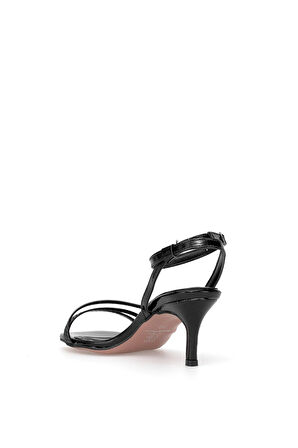 Elit Brk0218 Kadın Hakiki Deri Klasik Topuklu Ayakkabı Siyah