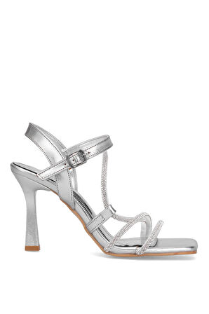 Elit MST1254M Kadın Klasik Topuklu ayakkabı Gümüş