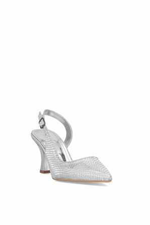 Elit MST1180Y Kadın Klasik Topuklu ayakkabı Gümüş