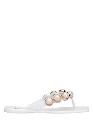 Elit KDRJ001-1 Kadın Parmak Arası Terlik Beyaz