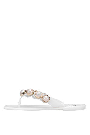 Elit KDRJ001-1 Kadın Parmak Arası Terlik Beyaz