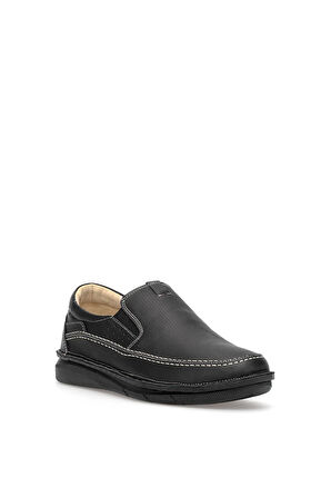 Elit ERLSN2628 Erkek Hakiki Deri Ortopedik Casual Ayakkabı Siyah