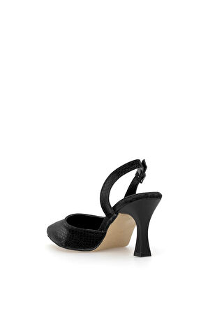 Elit MST1180Y Kadın Klasik Topuklu ayakkabı Siyah