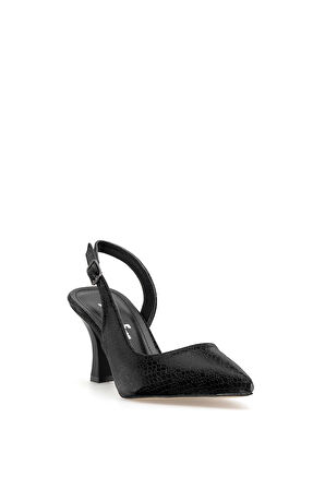 Elit MST1180Y Kadın Klasik Topuklu ayakkabı Siyah