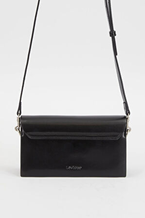 Levidor 930235 Çift Askılı Kadın Omuz Çantası Siyah