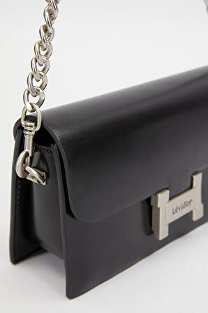 Levidor 930235 Çift Askılı Kadın Omuz Çantası Siyah