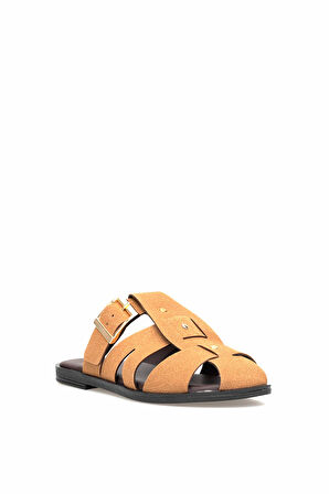 Elit BTSS03 Kadın Düz Terlik Camel