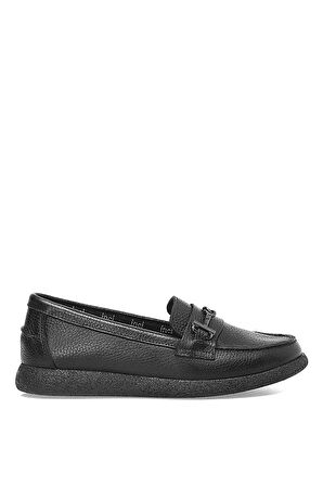 İnci A102042097 5F August.D 5PR Kadın Hakiki Deri Loafer Ayakkabı Siyah