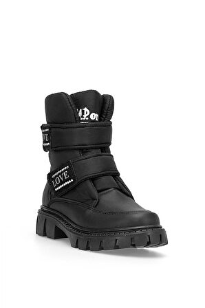 M.P 252-3561FT Filet Kız Çocuk Düz Bot Siyah