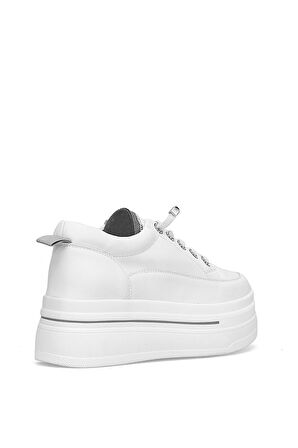 Guja 25K313 Kadın Hakiki Deri Klasik Sneaker Beyaz - Gri