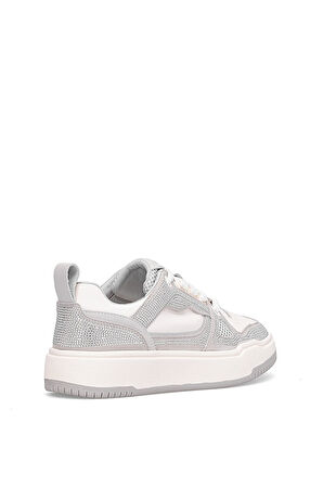 Guja 25K359-4 Kadın Hakiki Deri Klasik Sneaker Gümüş