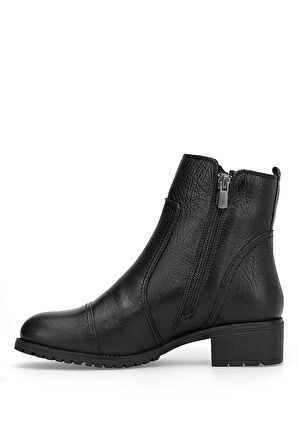 Voyager 7550 Kadın Hakiki Deri Topuklu Bot Siyah