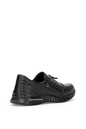 Voyager Z006 Kadın Hakiki Deri Casual Ayakkabı Siyah