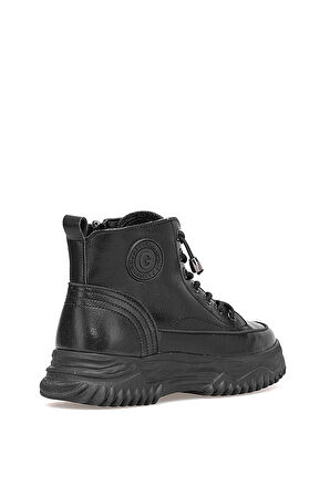 Guja 25K310-13 Kadın Hakiki Deri Sneaker Bot Siyah