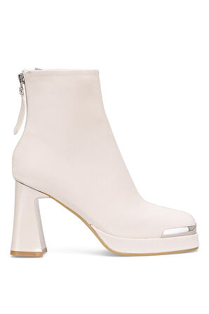 Guja 25K414-2 Kadın Hakiki Deri Topuklu Bot Bej