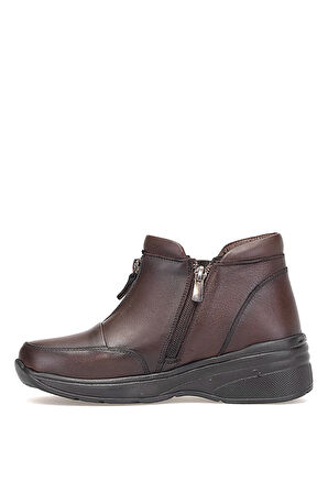 Elit ERLPLV1526-D-F Kadın Hakiki Deri Düz Bot Kahverengi