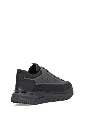 Voyager M434 Erkek Hakiki Deri Casual Ayakkabı Siyah - Gri