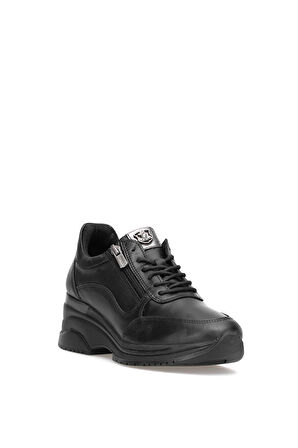 Venüs 2313081K Kadın Hakiki Deri Dolgu Topuk Ayakkabı Siyah