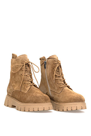 Elit Dravelle Kadın Hakiki Süet Deri Klasik Bot Camel