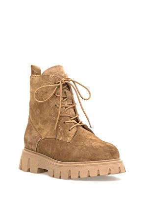 Elit Dravelle Kadın Hakiki Süet Deri Klasik Bot Camel