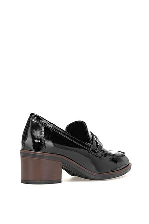 Mammamia D25KA-150 Kadın Hakiki Rugan Deri Klasik Topuklu Ayakkabı Siyah