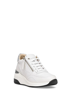 Mammamia D25KA-7300 Kadın Hakiki Deri Dolgu Topuk Ayakkabı Beyaz