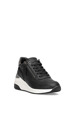 Mammamia D25KA-7300 Kadın Hakiki Deri Dolgu Topuk Ayakkabı Siyah