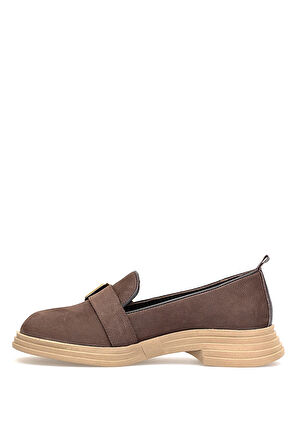 Mammamia D25KA-755 Kadın Hakiki Nubuk Deri Casual Ayakkabı Kahverengi