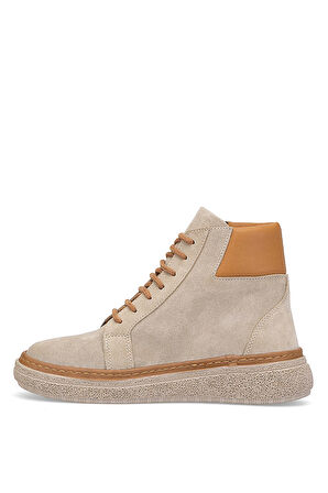 Mammamia D25KB-1020 Kadın Hakiki Süet Deri Düz Bot Bej