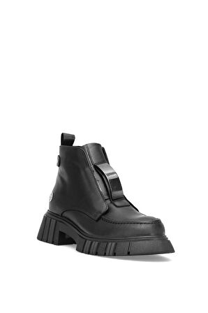 Mammamia D25KB-1620 Kadın Hakiki Deri Topuklu Bot Siyah