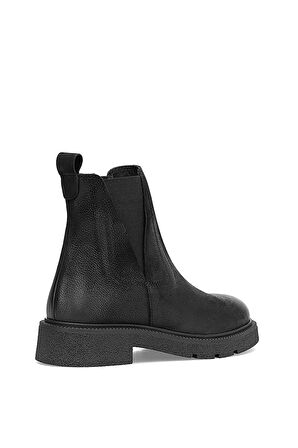 Mammamia D25KB-8335 Kadın Hakiki Nubuk Deri Chelsea Bot Siyah