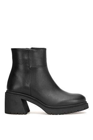 Mammamia D25KB-8470 Kadın Hakiki Deri Topuklu Bot Siyah