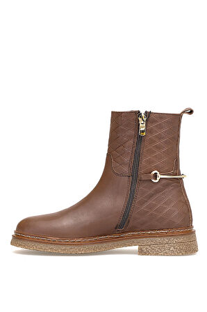 Mammamia D25KB-8585 Kadın Hakiki Deri Klasik Bot Kahverengi