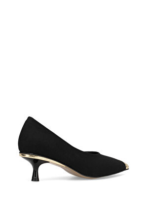 Elit PM207 KF1 Kadın Kroko Klasik Topuklu Ayakkabı Siyah