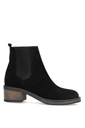 Elit Evelindra Kadın Hakiki Süet Deri Chelsea Bot Siyah