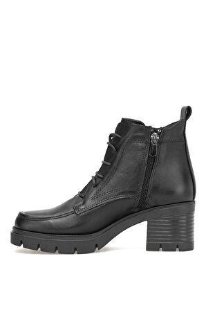 Elit Alvarine Kadın Hakiki Deri Topuklu Bot Siyah