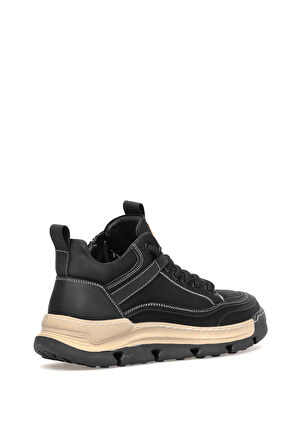 Marcomen 152-22203 Erkek Hakiki Deri Sneaker Bot Siyah
