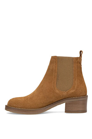 Elit Evelindra Kadın Hakiki Süet Deri Chelsea Bot Taba
