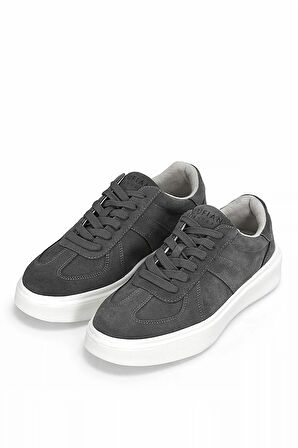 Lufian 112230226 Jaques 25K Erkek Hakiki Deri Klasik Sneaker Gri Koyu