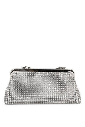 Guja 25KC1284 Kadın Taşlı Abiye Çanta Gümüş