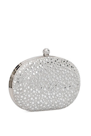 Guja 25KC1288 Kadın Taşlı Kutu Abiye Çanta Gümüş